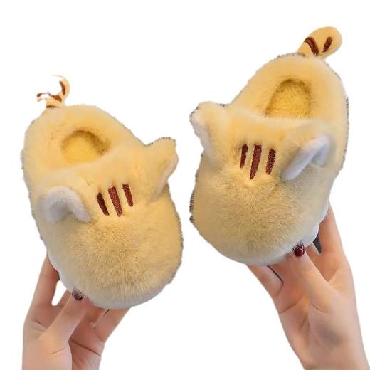 【小猫厚底防滑防摔加绒棉拖鞋】热销卡通儿童软萌可爱宝宝冬季棉鞋 商品图4