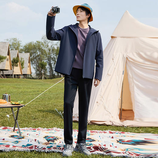 【三防】柒牌男装夹克男2024秋冬新款时尚休闲轻户外连帽软壳外套	127K70870 商品图3