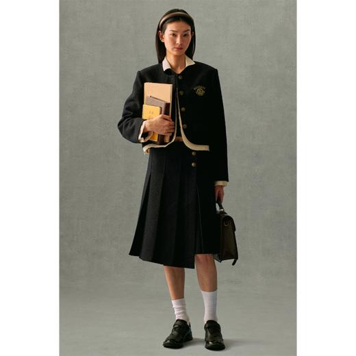 GOODBAI 学院风一片式不对称半身裙 商品图0