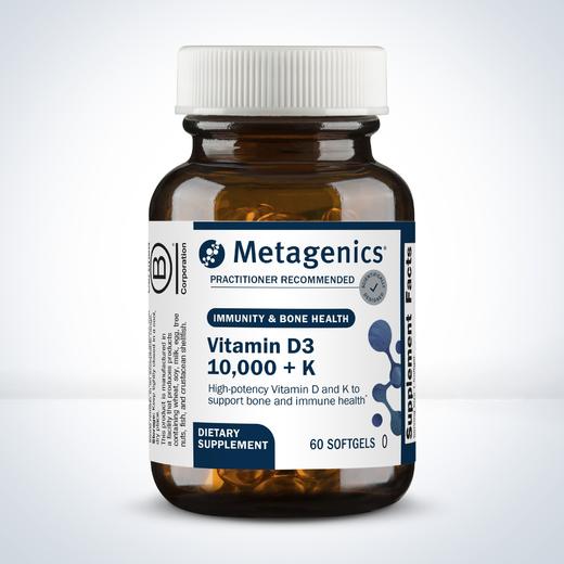 Metagenics Vitamin D3 10000 + K 60粒 原名称 D3 10000+K  60粒新旧包装随机【效期2027年5月底】 商品图0
