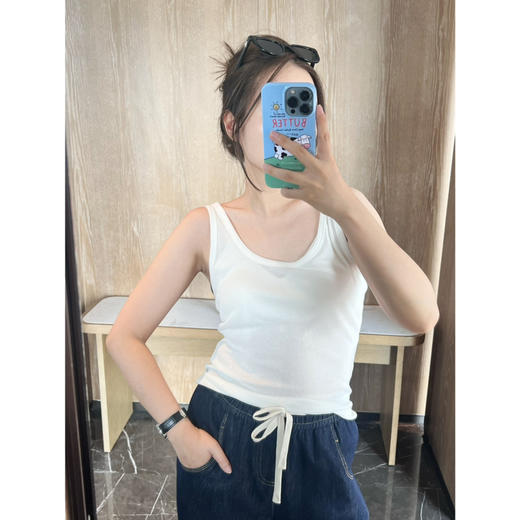 25特价🍂2409216   真丝 棉 天丝 U领背心 商品图1