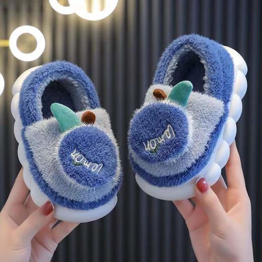 【软萌可爱风毛绒保暖棉拖鞋】儿童秋冬季男童女童橙子可爱防滑居家室内宝宝棉鞋 商品图0