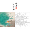 周彦生花鸟工笔画白描底稿《戏水鸳鸯》四尺斗方临摹勾线高清打印稿A669 商品缩略图0