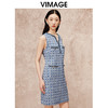 VIMAGE纬漫纪秋季新款气质V领显瘦小香风高级千金感无袖连衣裙V2207822 商品缩略图3