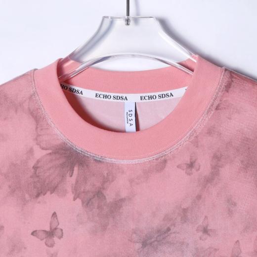 秋冬季新款美式个性扎染蝴蝶印花圆领长袖宽松户外时尚百搭上衣 商品图1