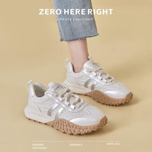 ZHR则则银色透气网面德训鞋女厚底运动鞋ins百搭休闲鞋女2024新款 商品图9