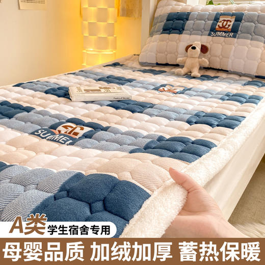爆款加厚牛奶绒床垫学生宿舍夹棉床褥子垫榻榻米冬季保暖软垫批发 商品图7