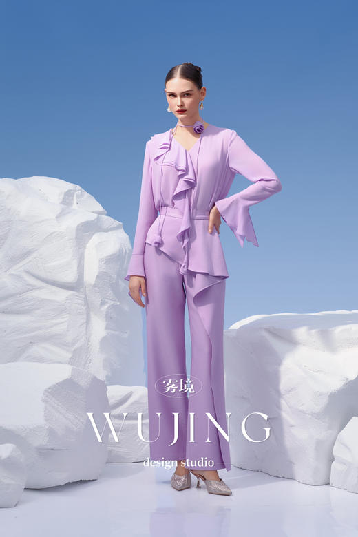 3203013 淡紫静怡 重磅加密摩卡 重磅亮丝醋酸上衣 雾境 商品图2