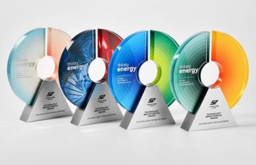 新款高档水晶奖杯定制圆形彩色金属奖牌 商品图0