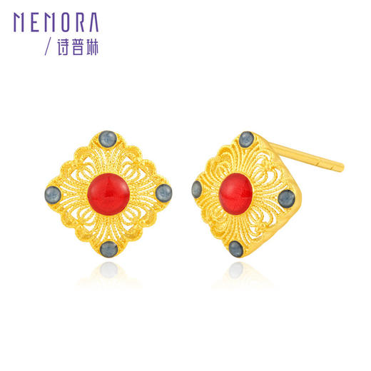 【按克计价黄金2】足金花丝项链 黄金中国风耳饰戒指送妈妈女士礼物MEMORA诗普琳GEE03801（线上专供） 商品图9