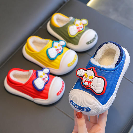 【奥特曼儿童保暖棉拖鞋】秋冬季保暖加绒棉套防水大中小童亲子小孩棉鞋 商品图3