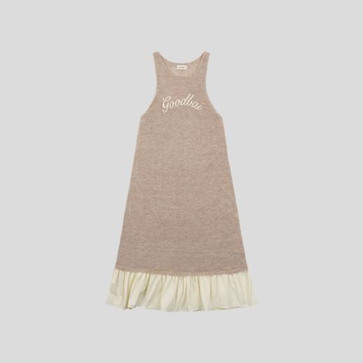 GOODBAI 手写logo刺绣拼接圆领背心式连衣裙 商品图3