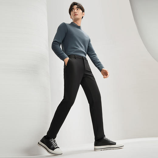 【含桑蚕丝】柒牌男装休闲裤男2024秋冬新款商务百搭修身直筒长裤	127H71040 商品图3