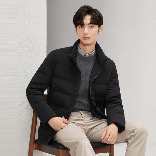 【拒水羽绒】柒牌羽绒服男2024冬季新品立领保暖中年爸爸厚款外套	127E70790 商品图1