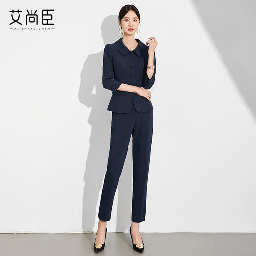 艾尚臣西装套装女2024年秋季新款修身工作女装教师白领职业两件套 商品图3