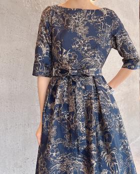 赤金色连衣裙HJ3S88