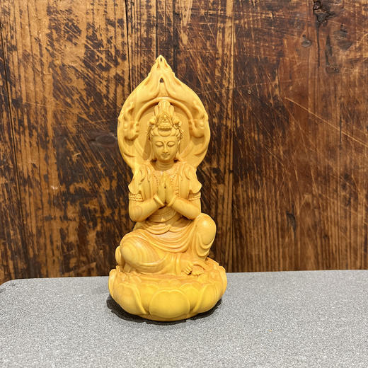 新款自在观音°黄杨木摆件 商品图0