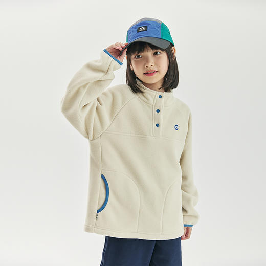 cicochild秋冬新款女童中领双面摇粒绒卫衣休闲撞色包边上衣 商品图4