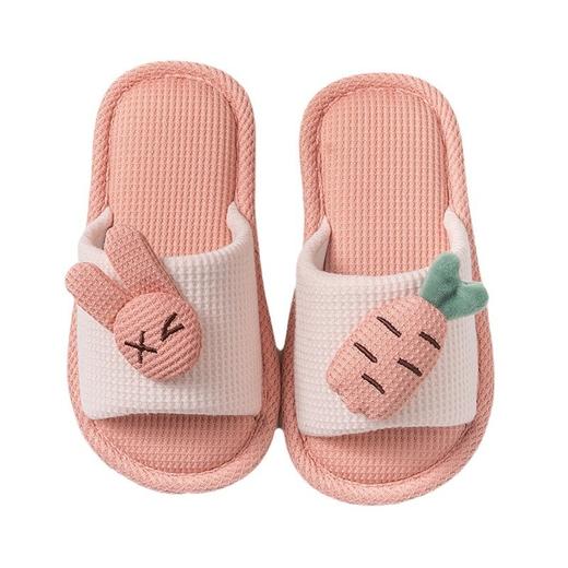 【15款！可爱简约 透气舒适】可爱风亲子拖鞋家居室内地板拖鞋儿童防滑防汗女童亚麻拖 商品图4