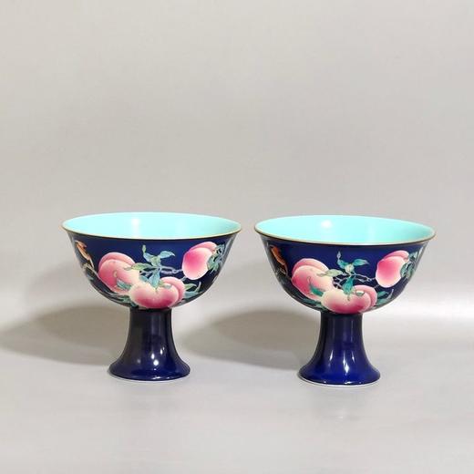 宝石蓝五桃高足杯 商品图0