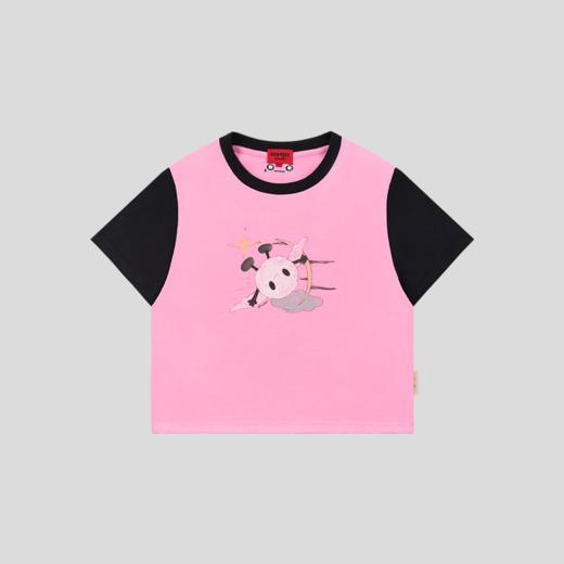 GOODBAI GOODEES夜空天使印花图案撞色正肩短袖T恤 商品图3