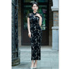 时尚改良新中式，丝绒蕾丝拼接露背性感旗袍GX-262675 商品缩略图0