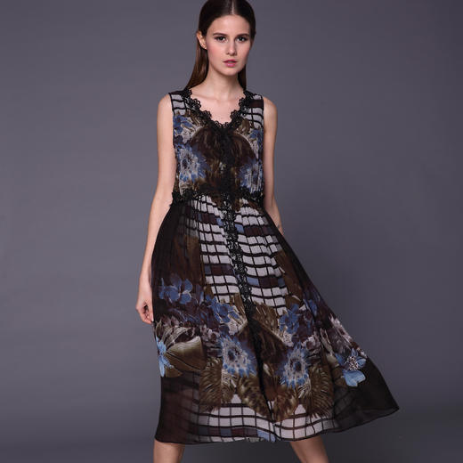 【伯妮斯茵】162S180--黑色连衣裙--麦田与太阳--《生命之美-梵高的花园》 商品图1