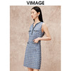 VIMAGE纬漫纪秋季新款气质V领显瘦小香风高级千金感无袖连衣裙V2207822 商品缩略图2