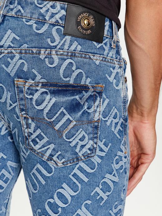 【超惠秒】Versace 范思哲 男士针绣字母logo弹棉牛仔休闲长裤 11780 商品图2