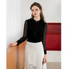 司歌弹力醋酸上衣套头荷叶蕾丝长袖T901244X 商品缩略图0