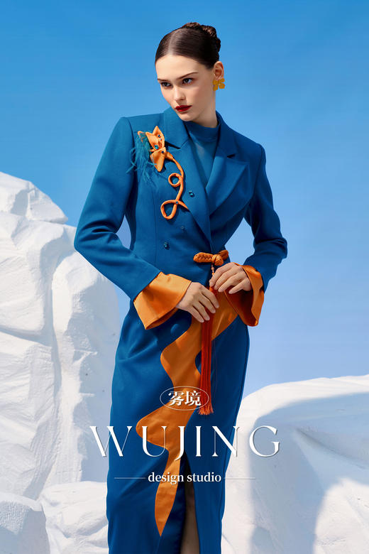 4202030 悠蓝碧玉 高级亮丝斜纹外套 雾境 商品图2