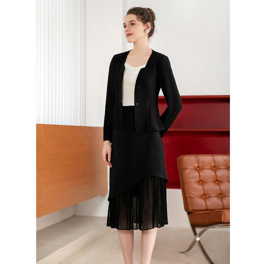 司歌拼接网纱鱼尾半身裙职业修身C901084X 商品图1