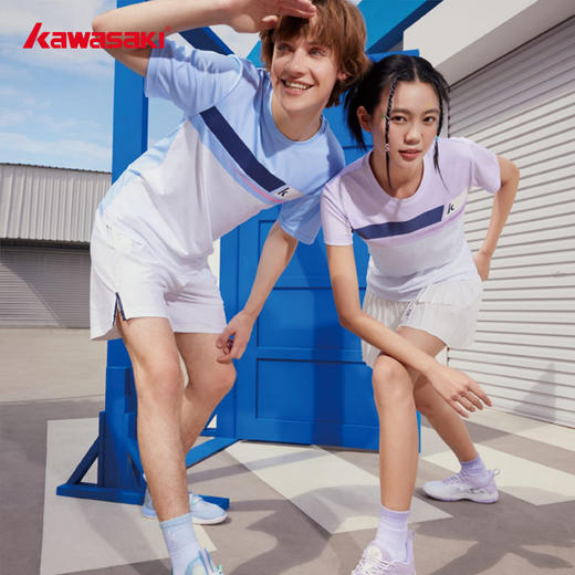 川崎 男女同款 圆领短袖T恤 K1C02-B1962 B2962 商品图1