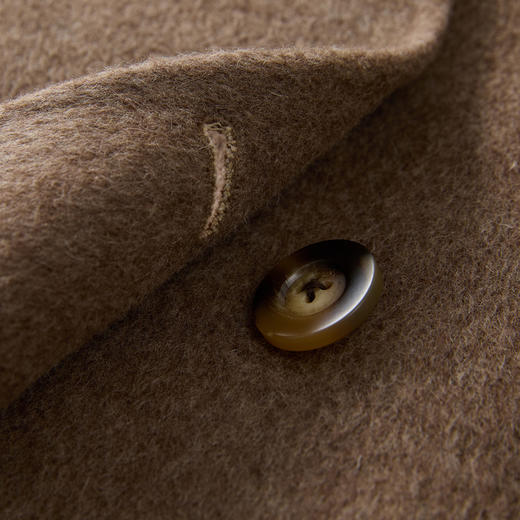 谜底毛呢大衣女士2024冬季新品通勤翻领双排扣呢子外套244MD1485 商品图3