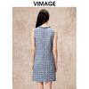 VIMAGE纬漫纪秋季新款气质V领显瘦小香风高级千金感无袖连衣裙V2207822 商品缩略图4