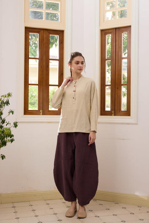 2024秋冬新款禅修系列上衣——甜荷 商品图3