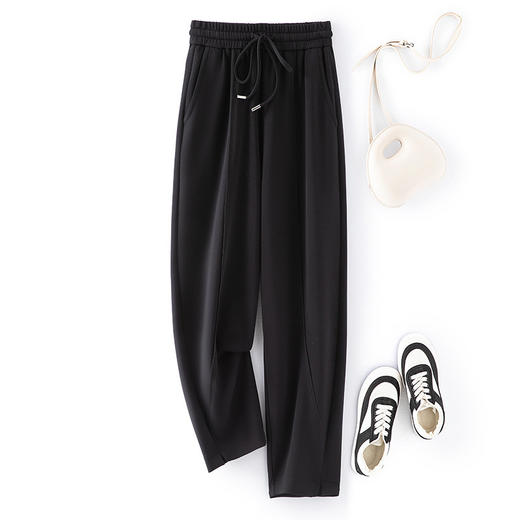 【特惠不退换】白色休闲裤女运动裤宽松香蕉裤卫裤秋季高腰莫代尔镰刀裤九分裤    WSFS-WS-606 商品图2