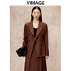VIMAGE纬漫纪冬季新款复古设计感咖色休闲宽松挺括西装外套V2203810 商品缩略图5