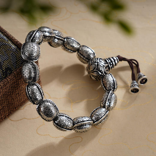 子佩集S999银【如愿以偿】手串【YH0821002】纯银仿古15*12mm手链2409 商品图3