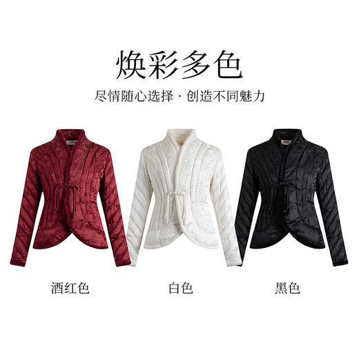 【林栖设计小店】鹅绒轻暖羽绒服新中式多色绣花传统2024秋冬轻薄短外套女1944063 商品图12