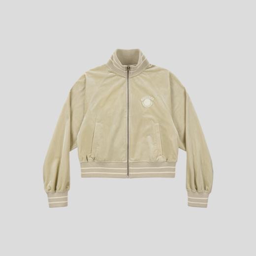 GOODBAI athletic学院贴布绣丝绒高领拉链外套 商品图3