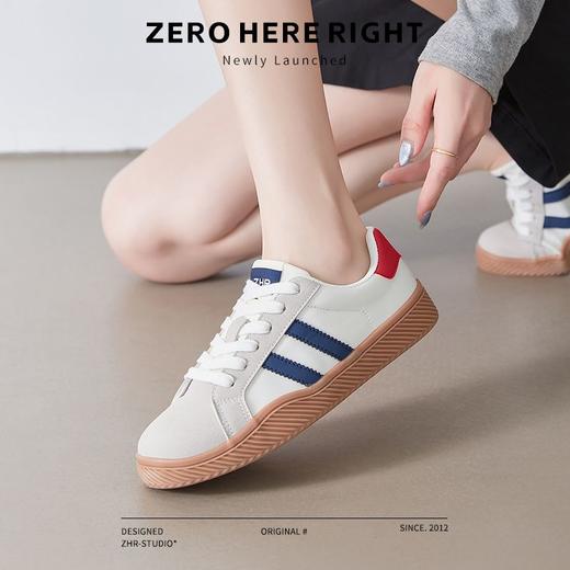 ZHR则则德训鞋女2024春秋新款百搭小白鞋平底复古阿甘鞋休闲板鞋 商品图7