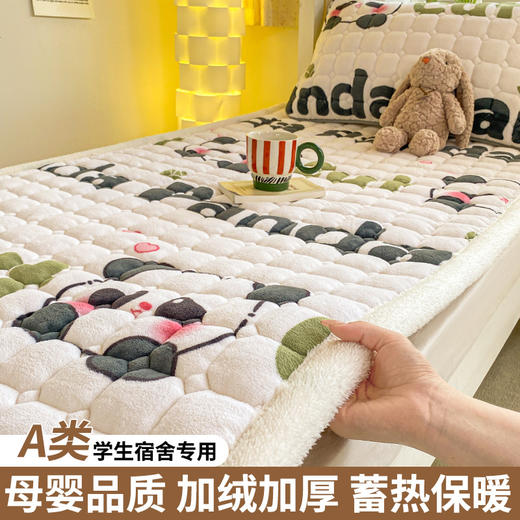爆款加厚牛奶绒床垫学生宿舍夹棉床褥子垫榻榻米冬季保暖软垫批发 商品图12