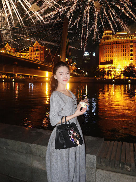 DUO智仙生 黑标 巴黎评论立体剪裁细花呢时髦知识分子风格连衣裙 商品图2