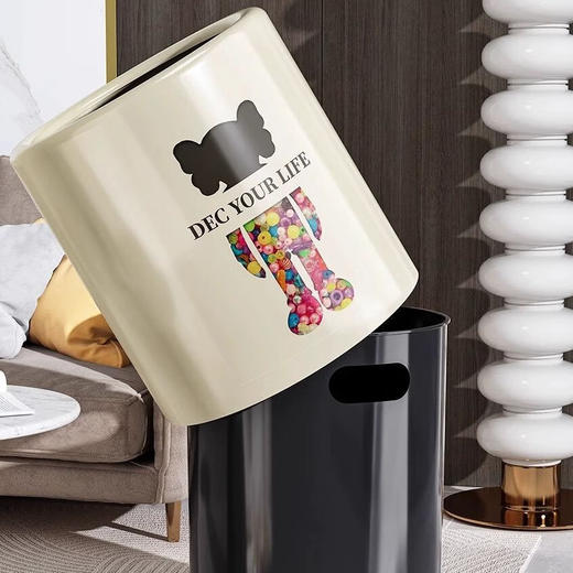 【大容量！ins趣味垃圾桶】高颜值网红暴力熊垃圾桶客厅卧室卫生间厨房双层加厚垃圾桶，内外双桶，隐藏式垃圾。ry 商品图2