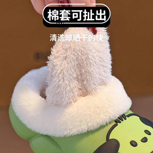【儿童可爱保暖加绒防水棉拖鞋】冬季男女童中小童防滑宝宝居家毛拖鞋 商品图3