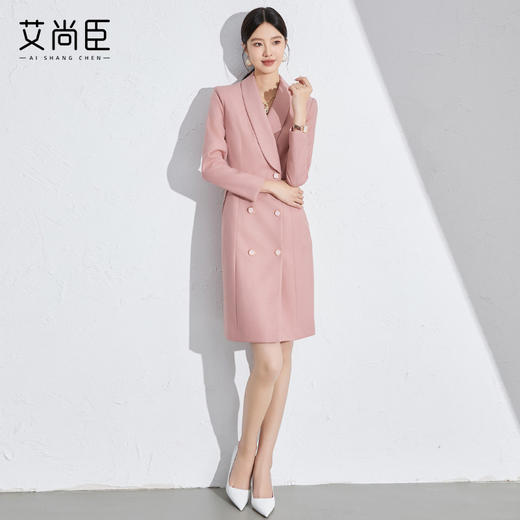 艾尚臣粉色高级感主持人西装裙连衣裙女面试正装艺考年会礼服女装 商品图7