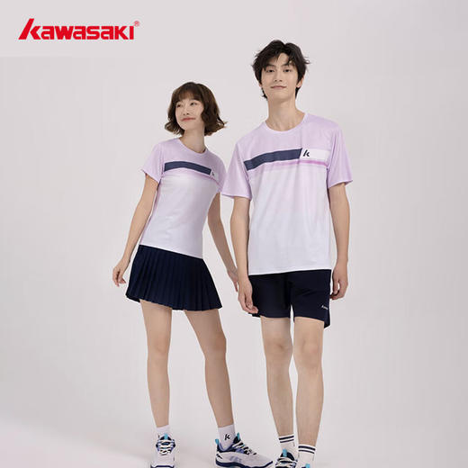 川崎 男女同款 圆领短袖T恤 K1C02-B1962 B2962 商品图2