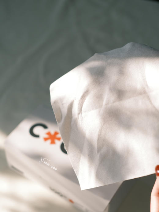 温柔抚触 现货 cocott平纹棉柔巾60抽/包 双面平纹洗脸巾 商品图1