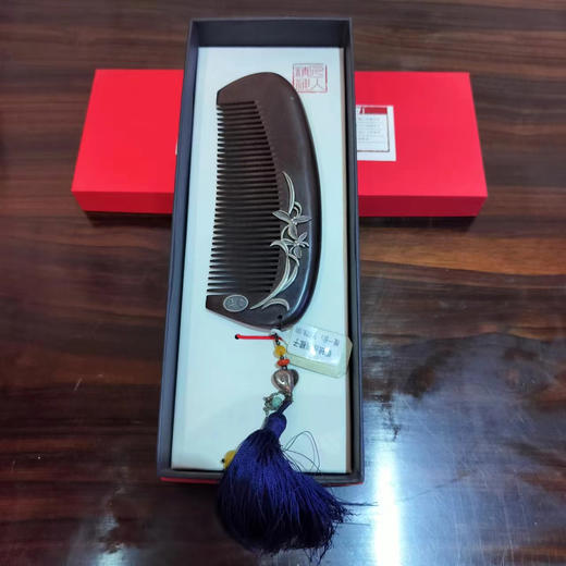 Z503Y08原创兰花镶银梳 商品图0